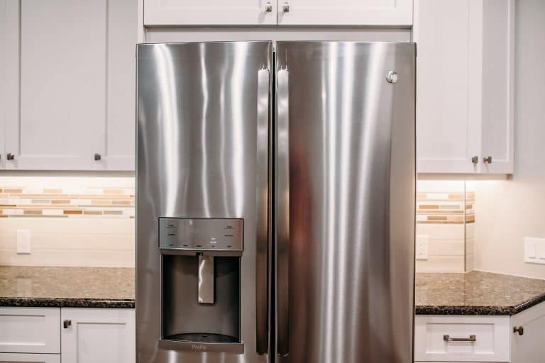 Stainless steal fridge in a modern kitchen